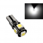 Set 5X Becuri Led T10 Flexzon, 5 SMD, W5W, Canbus, 12V, Pentru Pozitie, Plafoniere, Portbagaj, Lumina Alb 6000k