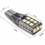 Set 5X Bec Led T10 Flexzon, 15 SMD, W5W, Canbus, 12V, Pentru Pozitie, Plafoniere, Portbagaj, Lumina Alb 6000k