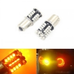 Set 5X Becuri Led Flexzon, 44 SMD,1156 P21W, 12V, Canbus, Lumina Portocaliu