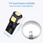 Set 2X Becuri Led T10 Flexzon, 5 SMD, W5W, 12V, Pentru Pozitie, Plafoniere, Portbagaj, Lumina Alb 6000k