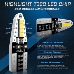 Set 10X Becuri Led T10 Flexzon, SMD, W5W, 12V, Canbus, Pentru Pozitie, Plafoniere, Portbagaj, Lumina Alb 6000k