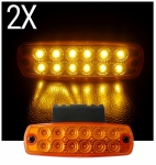 Set 2X Lampa Gabarit Flexzon, 12 LED-uri, cu Suport, Galbena, 12-24V