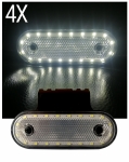 Set 4X Lampa Gabarit Flexzon, 20 LED-uri, cu Suport, Alba, Forma Ovala, 12-24V