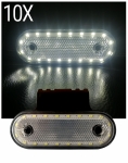 Set 10X Lampa Gabarit Flexzon, 20 LED-uri, cu Suport, Alba, Forma Ovala, 12-24V