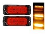 Set 2X Lampa LED Stroboscopica Flexzon, 12 LED-uri, Galbena, 12-24V