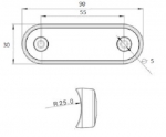 Lampa Laterala Flexzon, Gabarit, Spatele Curbat a se Potrivi Rollbar, Bullbar, 4 LED-uri, Galbena, 12V-24V