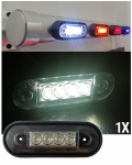 Lampa Laterala Flexzon, Gabarit, Spatele Curbat a se Potrivi Rollbar, Bullbar, 4 LED-uri, Alba, 12V-24V