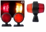 Set 4X LED Lampa Laterala Flexzon, Pentru Gabarit, Potrivit Pentru Amplasarea Oglinzii, Rosu si Galben