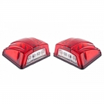 Set 2x Lampi LED, Universale, Alb Pentru Numar Si 8 Leduri Rosu Pentru Gabarit , 12v-24v