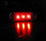 12V-24V - 3 LED indicator spate indicator de gabarit - pentru platforma autobuz camion remorcă autobuz - 65mm x 10mm - roșu