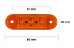 3 LED indicator lateral indicator de gabarit - pentru platforma autobuz camion remorcă autobuz - 65 mm x 10 mm - portocaliu 12V-24V