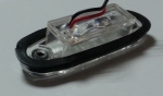 Indicator LED, marker, cu cauciuc, culoare alb, oval, E-Mark, 24V, 7.5 cm