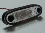 Indicator LED, marker, cu cauciuc, culoare roșu, oval, E-Mark, 24V, 7.5 cm