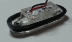 Indicator LED, marker, cu cauciuc, culoare roșu, oval, E-Mark, 12V, 7.5 cm