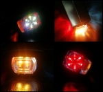 Set marcatori laterali din cauciuc cu LED, lumini de marcare pentru camioane, remorci, remorci, rulote - 12V / 24V - alb, portocaliu, roșu- 2 bucăți