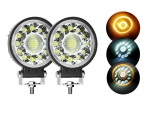 Set 2X LED Lampa Auto Flexzon, Offroad, Rotund, Alb si Glaben, 40W, 4000lm, 12V-24V