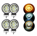 Set 4X LED Lampa Auto Flexzon, Offroad, Rotund, Alb si Glaben, 40W, 4000lm, 12V-24V