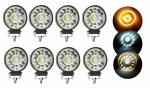 Set 8X LED Lampa Auto Flexzon, Offroad, Rotund, Alb si Glaben, 40W, 4000lm, 12V-24V