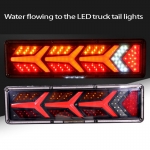 Set Led stopuri, stanga si dreapta, neon efect, pentru autobuz, camioane, anvelope, remorca, caravana, 46 x 12.5 cm, 24V, 2 buc