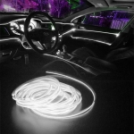 Fir cu lumina ambientala, pentru auto, neon ambiental flexibil Alb, 2 m