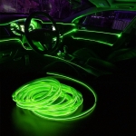 Fir cu lumina ambientala, pentru auto, neon ambiental flexibil verde, 1 m