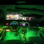 Fir cu lumina ambientala, pentru auto, neon ambiental flexibil verde, 1 m