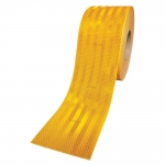 Banda reflectorizanta adeziva tip fagure, galben auriu rola 5cm x 5m