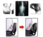 Suport lombar pentru scaun birou/ auto, sau acasa , corector ortopedic cu zona de masaj, 37cm , Negru, corector reglabil, imbunatatire postura