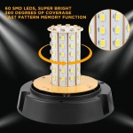 Girofar cu 60 LED, Sapte Мoduri de Lumina, Efect de Rotatie, Montare cu Magnet si Suruburi, 12V - 24V