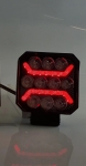 Led lampa cu halogen lumina rosu pentru camioane tractor, roll bar, ATV, jeep, utilaje agricole, 101 x 101 x 37 mm, 15W