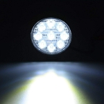 Far LED rotund, lampă cu LED-uri, cu lumină difuză FLOOD, 12V 24V, subțire (Slim), 27W