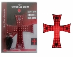 Cruce luminoasă cu LED-uri roșii, având 84 de LED-uri, 12V - 24V, dimensiuni 245 x 200 mm