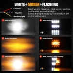 Set Led lampi de avarie halogen cu lumină albă și portocalie, 12V - 24V, cu funcție duală de lumină combo, și bliț, având 6 moduri de funcționare