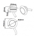 Lampa Laterala Flexzon, Spate, LED, Rosie, Rotund, Ø 2,6cm ,12V