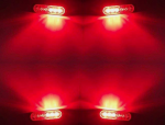 Lumina LED marker de gabarit, cu tensiune de alimentare de la 12V la 24V, pentru camioane, furgonete, autocare, caravane, platforme și vehicule de camping, roșu, 112 x 28 mm