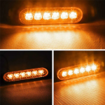 Lampă de semnalizare de urgență cu 6 LED-uri, 12-24V, potrivită pentru asistență rutieră, platforme și vehicule de ajutor, galbenă, 112 x 29 mm