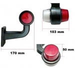 Set de 2 markeri LED cu efect de neon, pentru camioane, tiruri, remorci și platforme, 12V - 24V, alb și roșu, 170 x 50 mm
