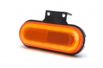 Marker LED rezistent la apă, de culoare portocalie, cu suport și efect de neon, potrivit pentru camioane, microbuze, furgonete, pickup-uri, remorci, rulote, platforme și altele, 12 - 24V, 120 x 44 mm 