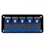 Panoul de încorporare cu 5 butoane ON-OFF universal 12-24V pentru bare de lumină LED, faruri, trepte, becuri pentru mașini, camioane, rulote, jeep-uri, bărci și altele