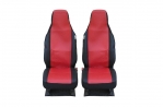Huse pentru scaunele din fata Flexzon pentru Toyota Aygo, Citroen C1, Peugeot 107, Textile, Red