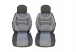 Set frontal tapiterie huse pentru scaunele din fata Premium, 1 gri-negru