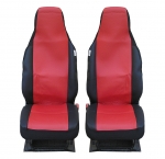 Set huse scaune auto fata Flexzon pentru Toyota Aygo, Citroen C1, Peugeot 107, rosu, 1+1