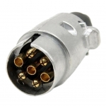 Stecher 7 pini din metal pentru priza de rulote sau remorci cu montaj pe cablu, 12V