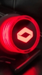 Lampă de marcare roșu-chihlimbar, scurtă, „vechea școală” LED NEON cu logo REN 12-24V
