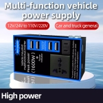 Invertorul auto multifuncțional convertește tensiunea de la 12V la 220V - 1600W