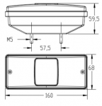 Stop spate pentru tractor, remorcă, rulotă - combinat stop, poziție, semnalizare 12V