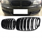 Grile duble pentru BMW Facelift E81 E82 E87 E88 2008-2011 Luciu Negru