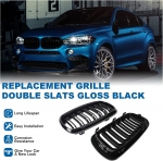 Grile duble pentru BMW X5 X6 F15 F85 F16 F86 2014+ Luciu Negru