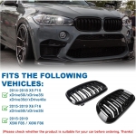 Grile duble pentru BMW X5 X6 F15 F85 F16 F86 2014+ Luciu Negru