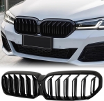 Grile duble pentru BMW Seria 5 Facelift G30 G31 G38 2020-2023 lac negru lucios